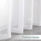 Chyhomenyc White Sheer Curtains 108 Inch Length 2 Panels Set, Extra Long Light Filtering Solid Voile Window Drapes for Living Room Party Ceremony, 42Wx108L, 9FT Length, Set of 2, White