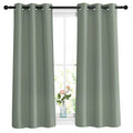 NICETOWN Short Blackout Sage Green Curtains & Drapes for Bedroom - Energy Saving Thermal Insulated Solid Grommet Room Darkening Small Window Treatments for Kitchen/Cafe (2 Panels, W37 x L48)