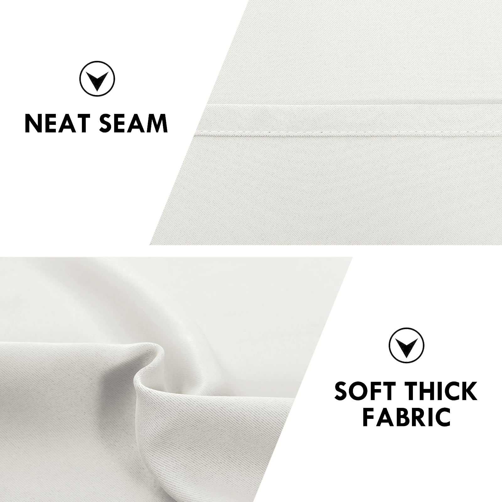 DWCN Blackout Curtains for Bedroom Living Room 52 x 54 Inch Long Ivory