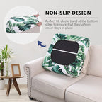 hyha Printed Couch Cushion Covers, Floral Sofa Covers Washable for 2 Cushion Couch, Stretch Pattern Outdoor Cushion Covers for Patio Furniture with Elastic Bottom(Medium, Monstera Deliciosa)