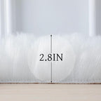 linmopm Faux Fur Rug Sheepskin Shag Fluffy Fuzzy White 4x6 ft Rugs for Bedroom Bedside Bed Floor Living Room Plush High-Density Cushion Carpet Super Sofa Cover