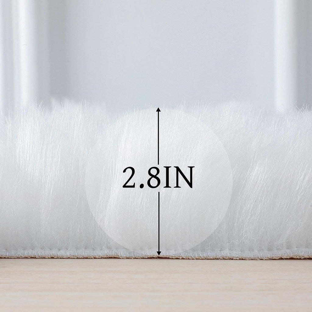 linmopm Faux Fur Rug White Sheepskin Shag 6x9 ft Rectangle