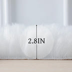 linmopm Faux Fur Rug White Sheepskin Shag 6x9 ft Rectangle