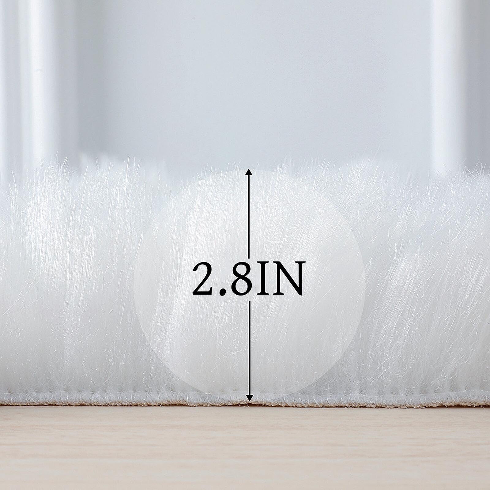 linmopm Faux Fur Rug White Sheepskin Shag 6x9 ft Rectangle