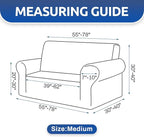 KEKUOU Stretch Loveseat Sofa Cover Slipcover,Couch Covers for 2 Cushion Couch Sofa (55"-78") Furniture Protector Sofa with Elastic Bottom for Kids,Dog. Jacquard Small Checked(Medium,Beige)