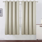 LEMOMO Light Beige Thermal Blackout Curtains/52 x 72 Inch/Set of 2 Panels Room Darkening Curtains