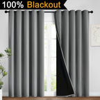Yakamok Grey Blackout Curtains 96 Inches Long for Bedroom 62" Wide 2 Pcs