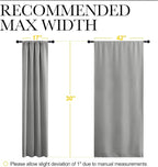 NICETOWN 2 Panels Blackout Curtains, Rod Pocket Thermal Insulated Drapes for Kitchen, Heavy Duty Small Window Treatment for Dorm Room, Studio Apartment, Basement (Silver Grey, W42 x L30)