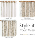jinchan Floral Curtains Lined Linen Blend Curtain for Living Room 63 Inch Length Grey Farmhouse Curtains French Country Flower Gray Patterned Curtain Drapes Back Tab Rod Pocket 2 Panels