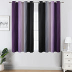 Estelar Textiler Black and Purple Ombre Blackout Curtains 45 Inch Length