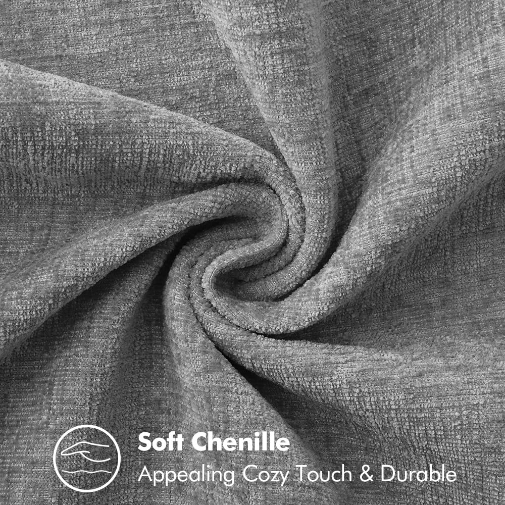 MIULEE Decorative Euro Sham Pillow Covers 24x24 Inch Dark Gray 2 Pack