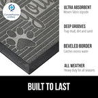 GORILLA GRIP 100% Waterproof All-Season WeatherMAX Doormat US Designed Natural Rubber, Stain and Fade Resistant, Low Profile Indoor Outdoor Door Mats, Easy Clean Patio Mat, 29x17, Stone Paws