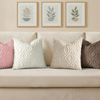 decorUhome Throw Pillow Covers 22x22 Inch Set of 2, Soft Plush Faux Wool Pink Solid Couch Pillow Covers, Accent Euro Sham Farmhouse Neutral Square Pillow Cases for Sofa Bed Living Room