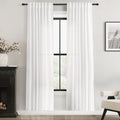 Jolilight White Linen Curtains 72 inch Long 2 Panel Set for Living Room Back Tab Semi Sheer Light Filtering Bedroom Window Curtain 72 inch Length Cotton Textured Modern Elegant Coastal Drapes 42x72