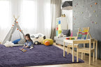 TWINNIS Super Soft Shaggy Rugs Fluffy Carpets 8x10 Feet, Indoor Modern Plush Area Rugs for Living Room Bedroom Kid Room Nursery Home Decor, Upgrade Anti-Skid Rectangular Fuzzy Rug, Grey Purple