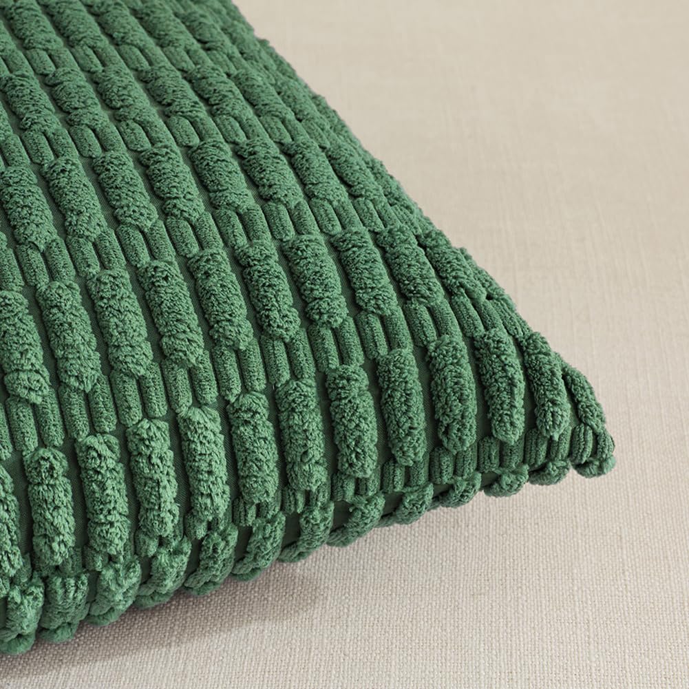 Fancy Homi 4 Packs Decorative Throw Pillow Covers for Living Room Couch Bed, Modern Farmhouse Boho Home Décor Accent Cushion Case, 24" x 16", Green Series