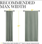NICETOWN 2 Panels Blackout Curtains, Rod Pocket Thermal Insulated Drapes for Kitchen, Heavy Duty Small Window Treatment for Dorm Room, Studio Apartment, Basement (Greyish Green, W42 x L30)
