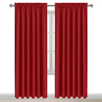 DWCN Wide Blackout Curtains for Bedroom Living Room 70 x 84 Inch Long Red