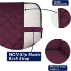 PureFit Reversible Quilted Sofa Cover, Water Resistant Slipcover Furniture Protector, Washable Couch Cover with Non Slip and Elastic Straps for Kids, Dogs, Pets (XX Large, Wine/Beige)
