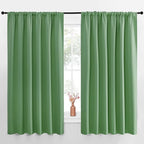 NICETOWN Blackout Curtains for Bedroom, Blackout Curtain Panels, Froest Green, 1 Pair, 70 by 63-inch, Window Treatment Energy Saving Thermal Insulated Solid Rod Pocket Blackout Drapes/Draperies
