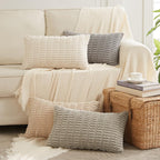 Fancy Homi 4 Packs Decorative Throw Pillow Covers for Living Room Couch Bed, Modern Farmhouse Boho Home Décor Accent Cushion Case, 28" x 20", Neutral