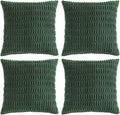 Fancy Homi 4 Packs Decorative Throw Pillow Covers for Living Room Couch Bed, Modern Farmhouse Boho Home Décor Accent Cushion Case, 20" x 20", Dark Green