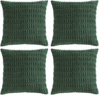 Fancy Homi 4 Packs Decorative Throw Pillow Covers for Living Room Couch Bed, Modern Farmhouse Boho Home Décor Accent Cushion Case, 20" x 20", Dark Green