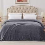 Exclusivo Mezcla Fleece Blanket Twin Size for Bed, Super Soft and Warm, All Season, Cozy, Plush, Lightweight, 60x80 Inches Dark Grey