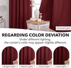 Deconovo Blackout Curtains for Living Room Thermal Insulated Back Tab and Rod Pocket Room Darkening Curtains 52Wx72L Inch Burgundy Red 2 Panels