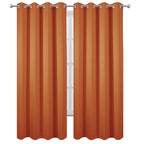 LEMOMO Blackout Curtains 52 x 95 inch/Orange Curtains Set of 2 Panels/Thermal Insulated Room Darkening Bedroom Curtains