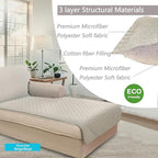 U-NICE HOME Sectional Couch Cover for Dogs Pets Chaise Lounge Reversible Sofa Cover Furniture Protector with Elastic Adjustable Strap, Beige