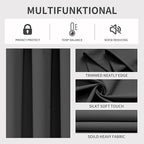 Joydeco 120 inches Long Blackout Curtains 2 Panels Set, Thermal Insulated Length Curtains & Drapes 2 Burg for Living Room Bedroom Window(Dark Grey, W52 x L120 Inch)
