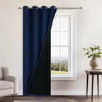 Yakamok Navy Blue Blackout Curtains 96" Long for Bedroom 52" Wide 1 Panel