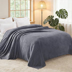 Exclusivo Mezcla Fleece Blanket Twin Size for Bed, Super Soft and Warm, All Season, Cozy, Plush, Lightweight, 60x80 Inches Dark Grey