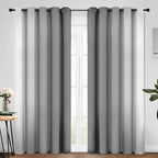 Yakamok Room Darkening Ombre Curtains 84 Inch Length, Grey and Greyish White Thermal Insulated Gradient Color Curtains,Light Blocking Grommet Window Drapes for Bedroom,62 Inch Width,2 Panels