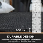 KOZYFLY Washable Area Rug 6x9 ft Rubber Backed Non Slip Rugs for Living Room Braided Cotton Bedroom Rug Woven Office Rugs Indoor Floor Carpets for Dining Bedroom Living Room, Black/Dark Grey