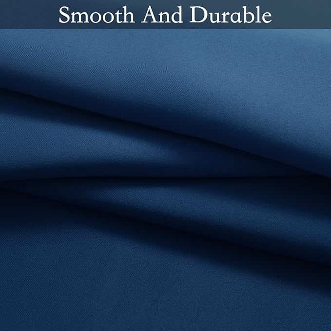 SimpleHome Ombre Room Darkening Curtains for Living Room, Light Blocking Gradient Blue to Grey White Thick Thermal Insulated Grommet Window Curtains/Drapes for Bedroom, 2 Panels, 52x72 inches Length