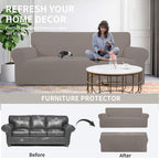 Easy-Going Stretch Oversized Chair Slipcover with Arm Washable Taupe