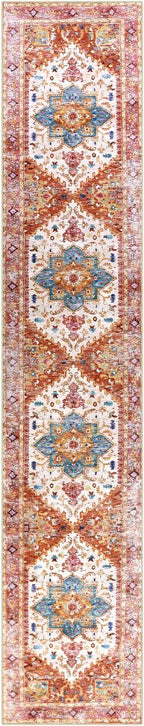 Yamaziot Washable Runner Rug, 2x10 Non-Slip Boho Vintage Hallway Rug Runner with Rubber Backing, Stain Resistant Distressed Carpet Runner for Bedroom, Kitchen, Laundry, Entrance