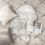 MIULEE Fluffy Rug Soft Shaggy Faux Fur Area Rug Luxury Plush Sheepskin Carpet for Bedroom Living Room Sofa Chair 2 x 3 Feet, Gradient Grey