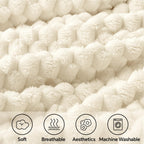 BEDELITE Cream Throw Blanket for Couch, Soft Cozy Gifts for Women, 50 * 60