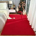 Amearea Large Modern Area Rugs for Bedroom Living Room, 6x9 Feet Red Thickened Memory Foam Rug, Fluffy Indoor Washable Rugs Non Slip Minimalist Carpet for Boys Girls Dorm Nursery Room Decor