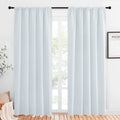 NICETOWN Greyish White Bedroom Curtain Panels - Multi-Function Noise Reducing Performance Window Treatment Thermal Insulated Rod Pocket Room Darkening Drapes for Nursery (2 Panels, 52 by 84)