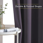 NICETOWN Bedroom Curtains Room Darkening Draperies - Greyish Purple Room Darkening Drapes/Panels for Bedroom, Grommet Top 2-Pack, 52 x 63 inches Long, Thermal Insulated, Privacy Assured