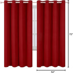 LEMOMO Red Thermal Blackout Curtains/52 x 72 Inch/Set of 2 Panels Room Darkening Curtains for Bedroom