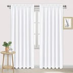 DWCN White Curtains for Living Room Thermal Insulated, 50% Light Blocking Curtains for Bedroom, Dining Room Window, W 70x L 84 Inch, Set of 2 Rod Pocket Curtain Panels