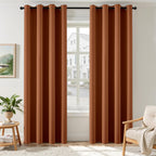 MIULEE Terracotta Blackout Bedroom Curtains Drapes 96 Inch Long 52"x96"