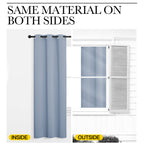NICETOWN Bedroom Curtains Blackout Drapery Panels, 2 Panels, 42 x 54 Inch, Vintage Blue, 3 Pass Microfiber Thermal Insulated Solid Ring Top Blackout Window Curtains/Drapes
