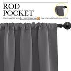NICETOWN Blackout Curtain Panels for Window - Energy Efficient & Noise Reducing Thermal Insulated Rod Pocket Blackout Drapes/Draperies for Living Room (Grey, 2 Panels, W52 inches x L84 inches)