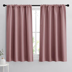 RYB HOME 54 inch Blackout Curtains for Living Room, Rod Pocket Thermal Insulated Small Window Drapes Room Darkening Shades for Bedroom Studio Dorm, W 42 x L 54 inch, Set of 2 Panels, Dusty Rose